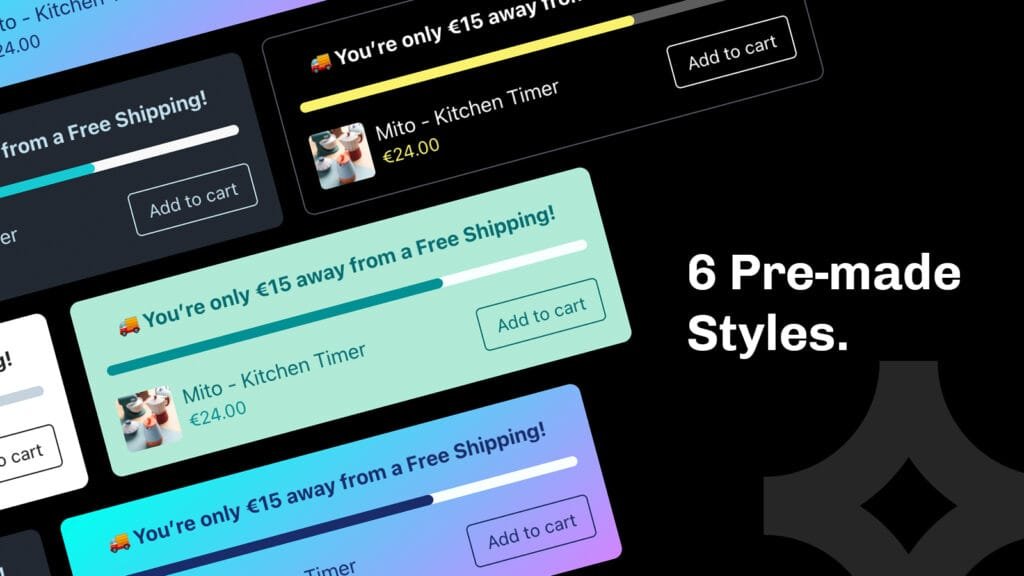 shopify free shipping bar application with 6 pre-made styles