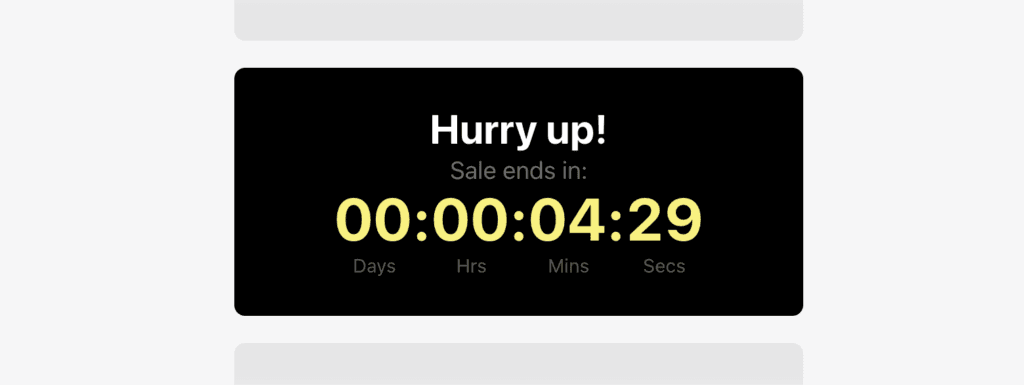 countdown timer increases urgency