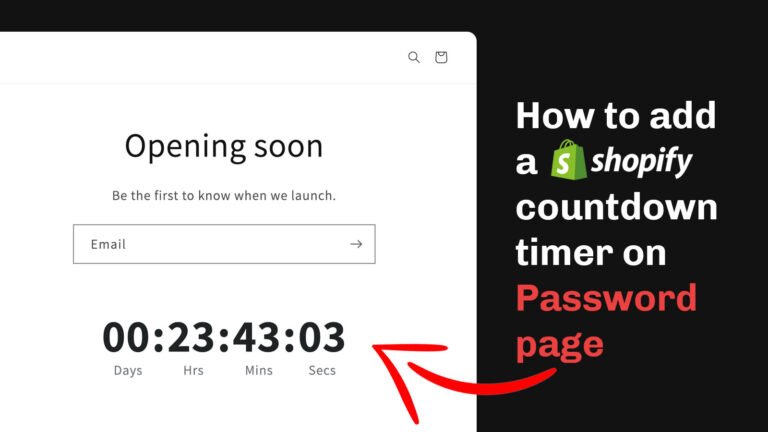 How to add Shopify countdown timer on password page
