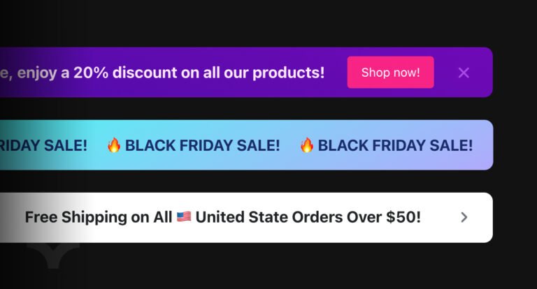 The Best Announcement Bar for Shopify Examples