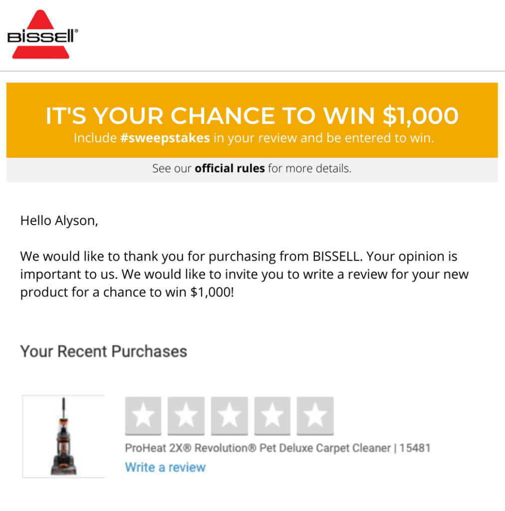Offer Rewards to Encourage Reviews