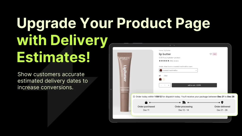 shopify estimated delivery date app for product pages
